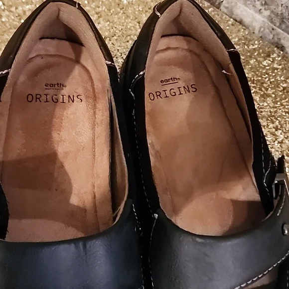 EARTH ORIGINS BLACK FLAT COMFORT SHOES SIZE 7 GOOD CONDITION - Picture 3 of 12